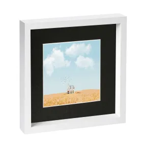 10" x 10" White 3D Box Photo Frame with 6" x 6" Mount - By Nicola Spring