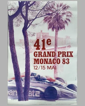 1983 Grand Prix of Monaco original poster by Pierre Lecomte