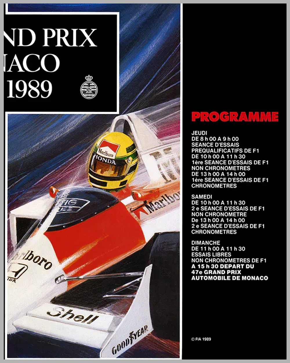 1989 Monaco GP Original Poster