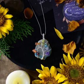 7 Chakra Aqua Crystal Pendant/Necklace