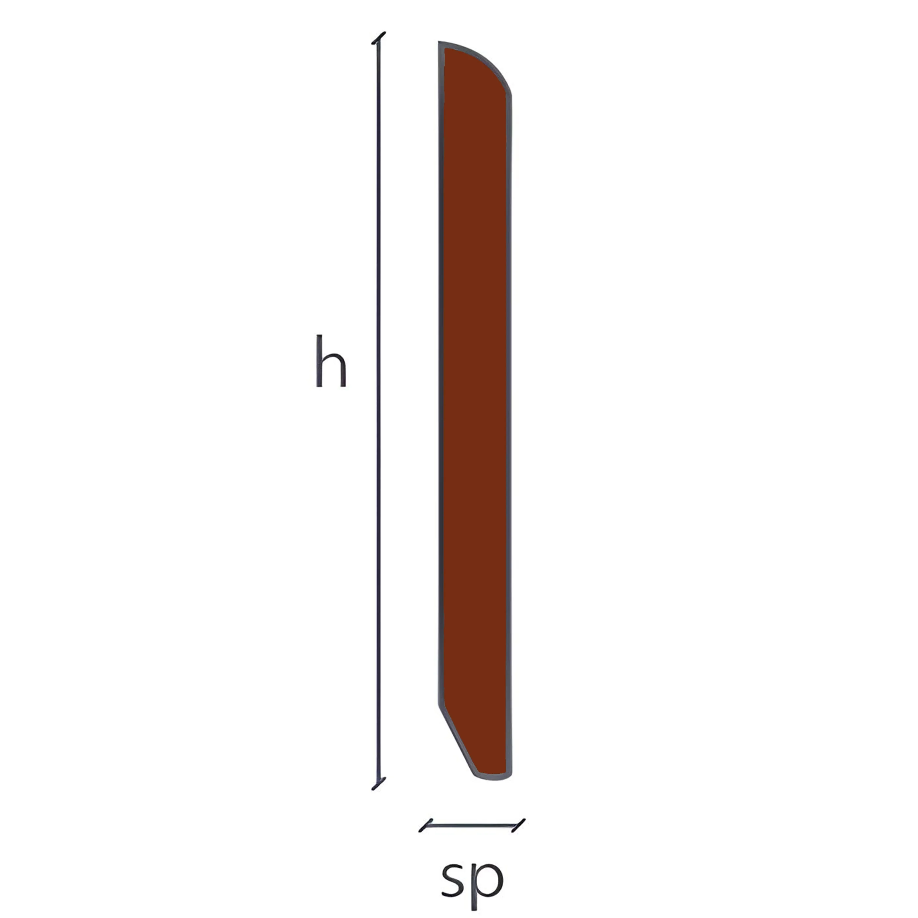 96ML di Battiscopa Zoccolino BC multistrato impiallacciato 70x10mm in tutte le essenze