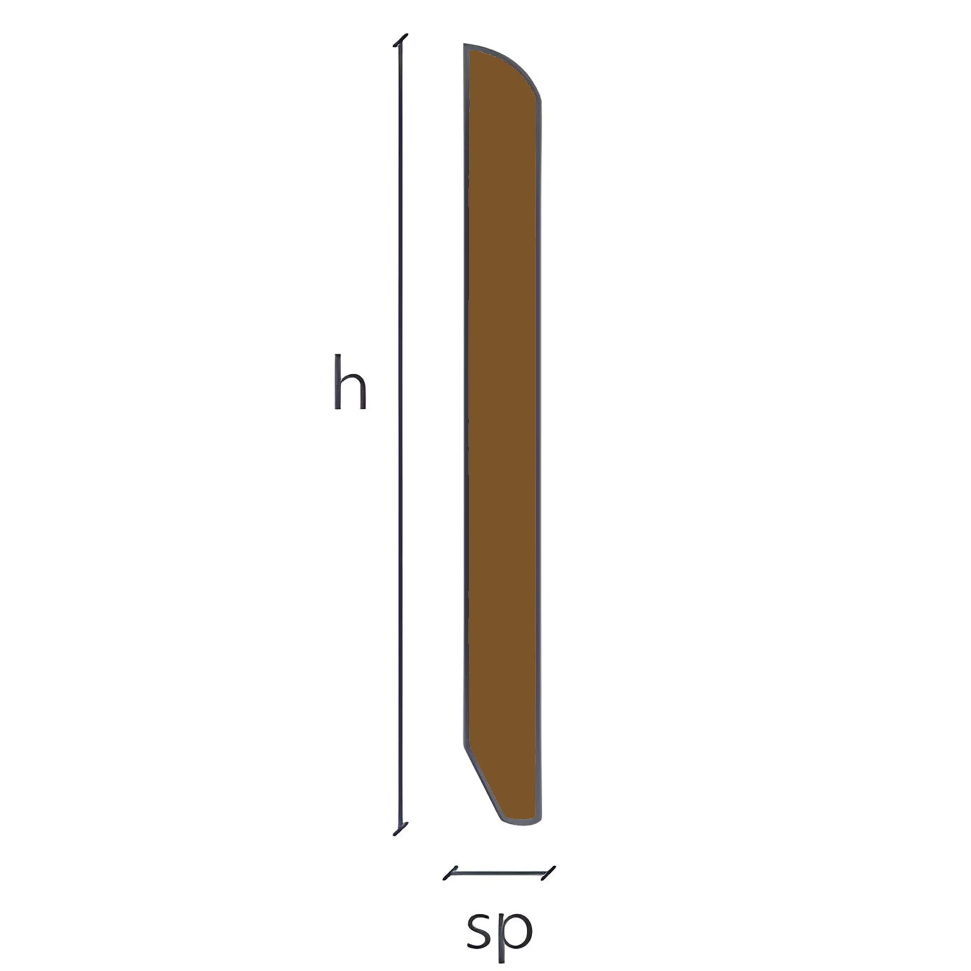 96ML di Battiscopa Zoccolino BC multistrato impiallacciato 70x10mm in tutte le essenze