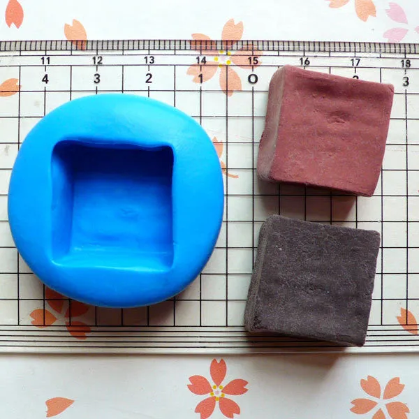 A Cube of Chocolate (19mm) Silicone Flexible Push Mold - Miniature Food, Sweets, Jewelry, Charms (Clay Fimo Resin Gum Paste Fondant) MD375