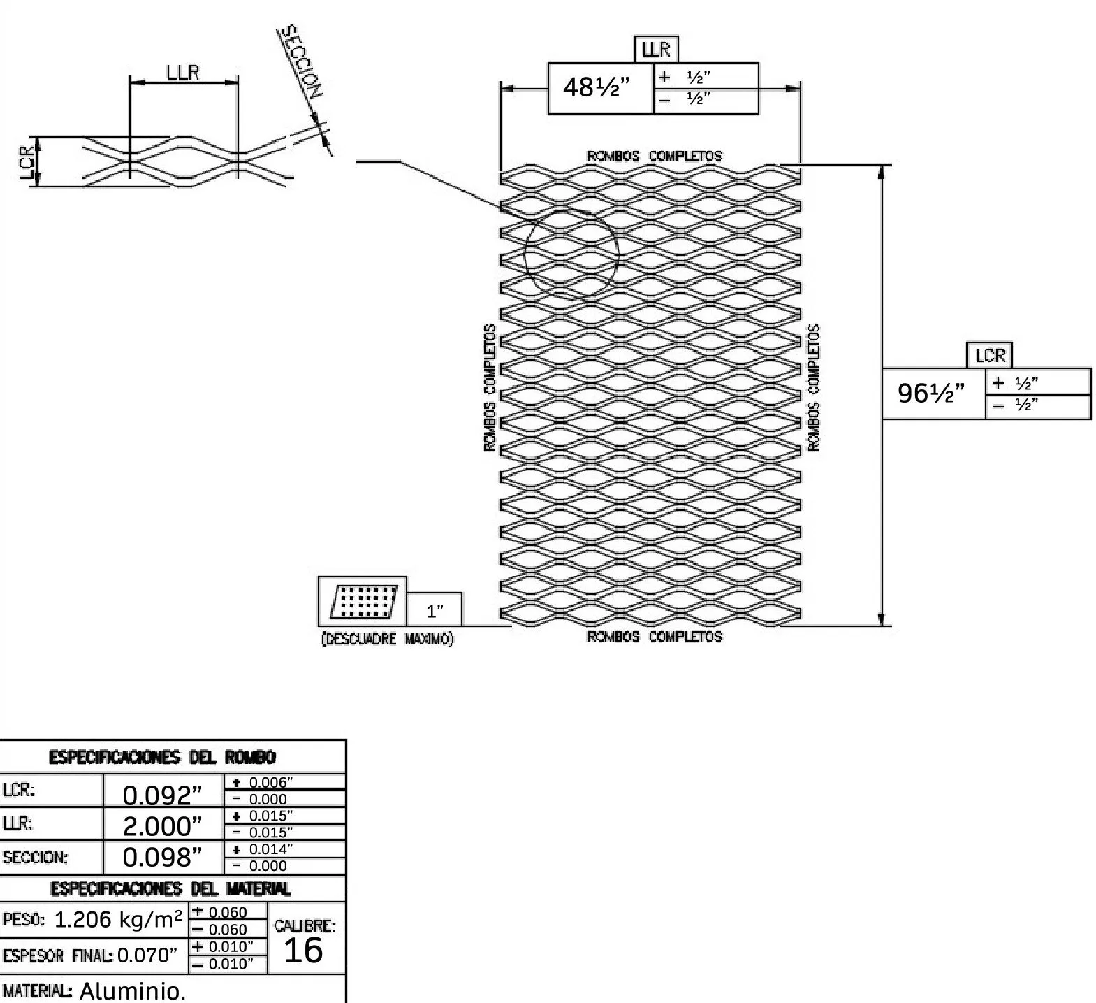 Aluminum Expanded Metal 101177