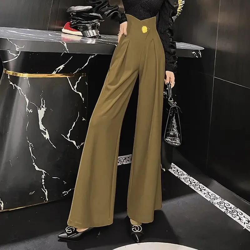 Années 40 Pantalon Large Taille Haute Hollywood