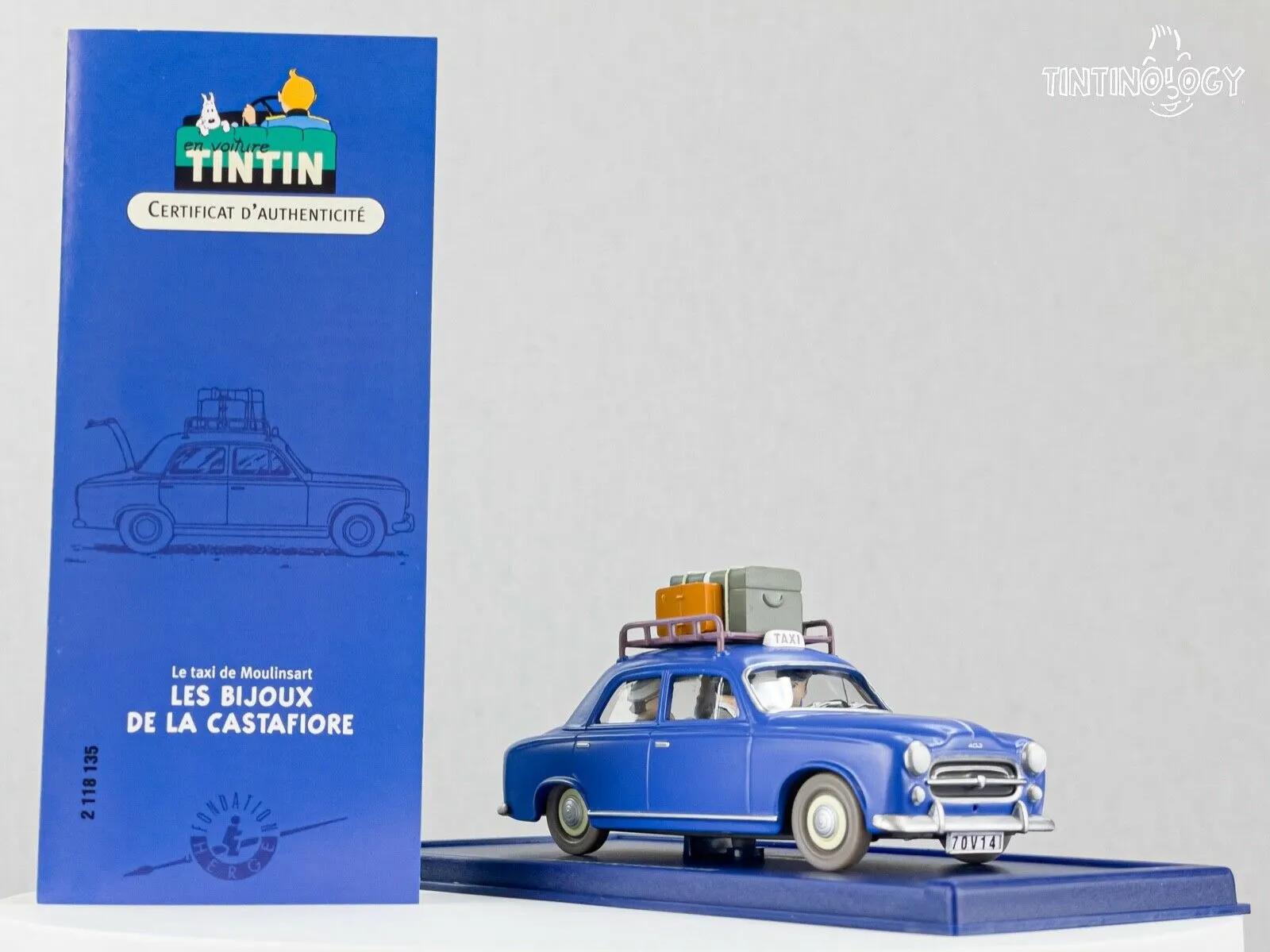 ATLAS TINTIN CAR # 35 Peugeot 403 Castafiore Emerald Herge model car 1/43 Scale