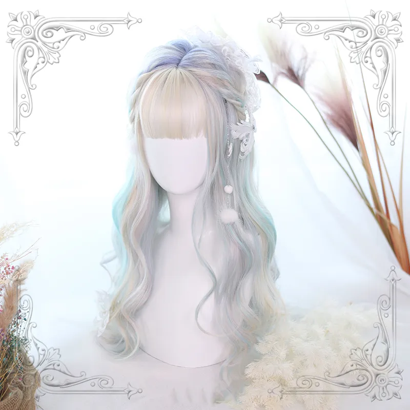 Aurora color pick dyed long curly wig by0993