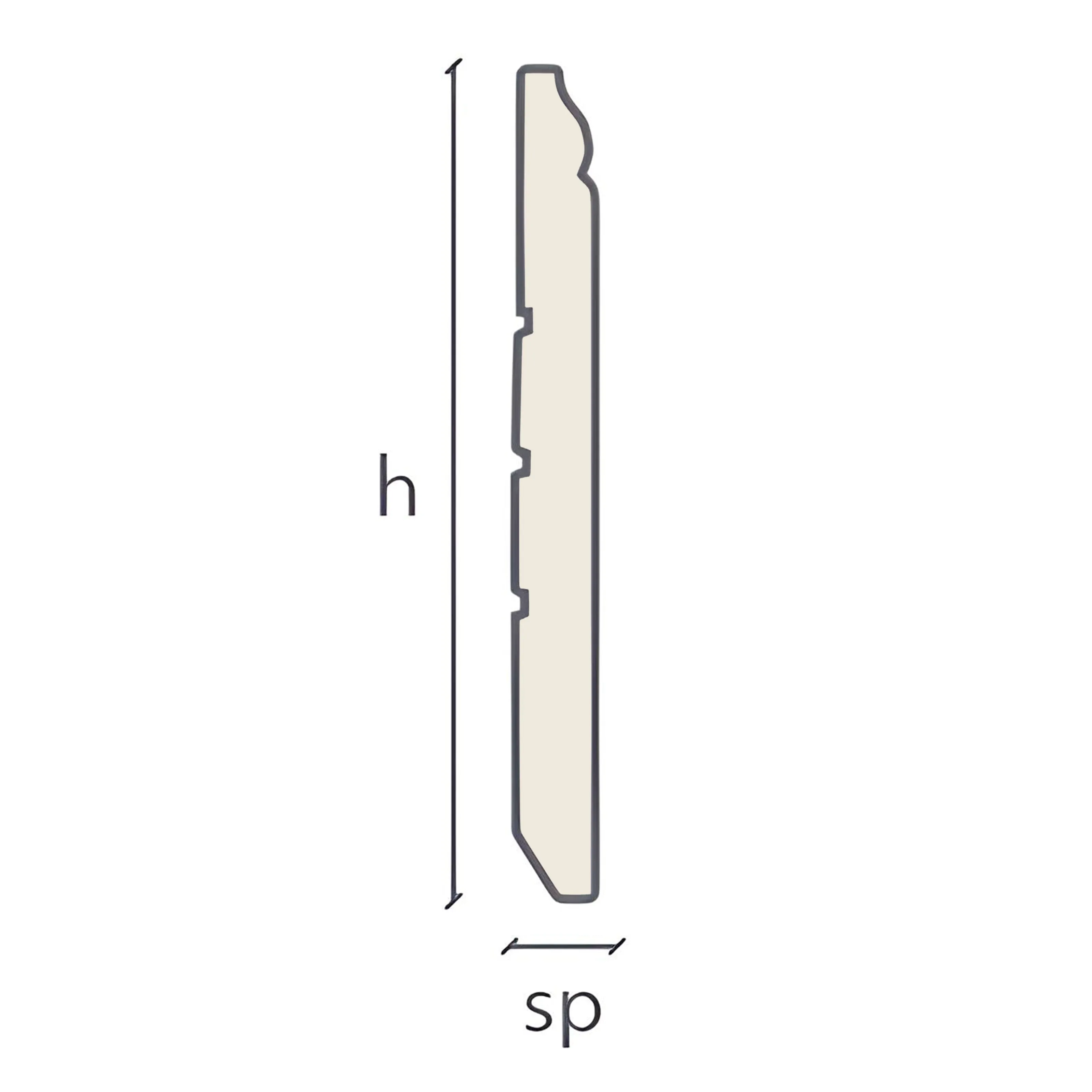 Battiscopa Ducale Caroline 130X13mm IN LEGNO MASSELLO Laccato Bianco o 9010