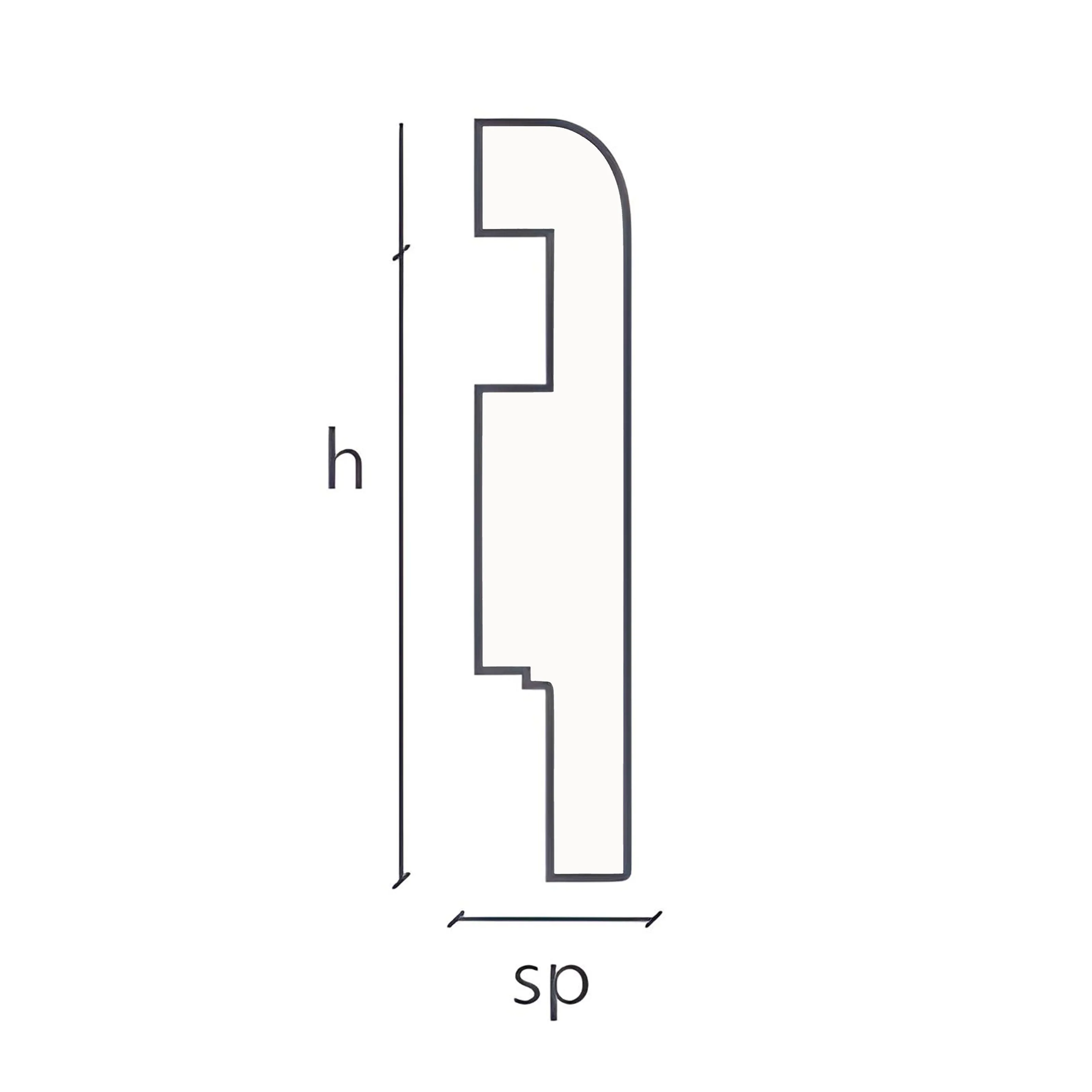 Battiscopa in Legno multistrato PASSACAVO 75X16mm Impiallacciato BC in 4 essenze