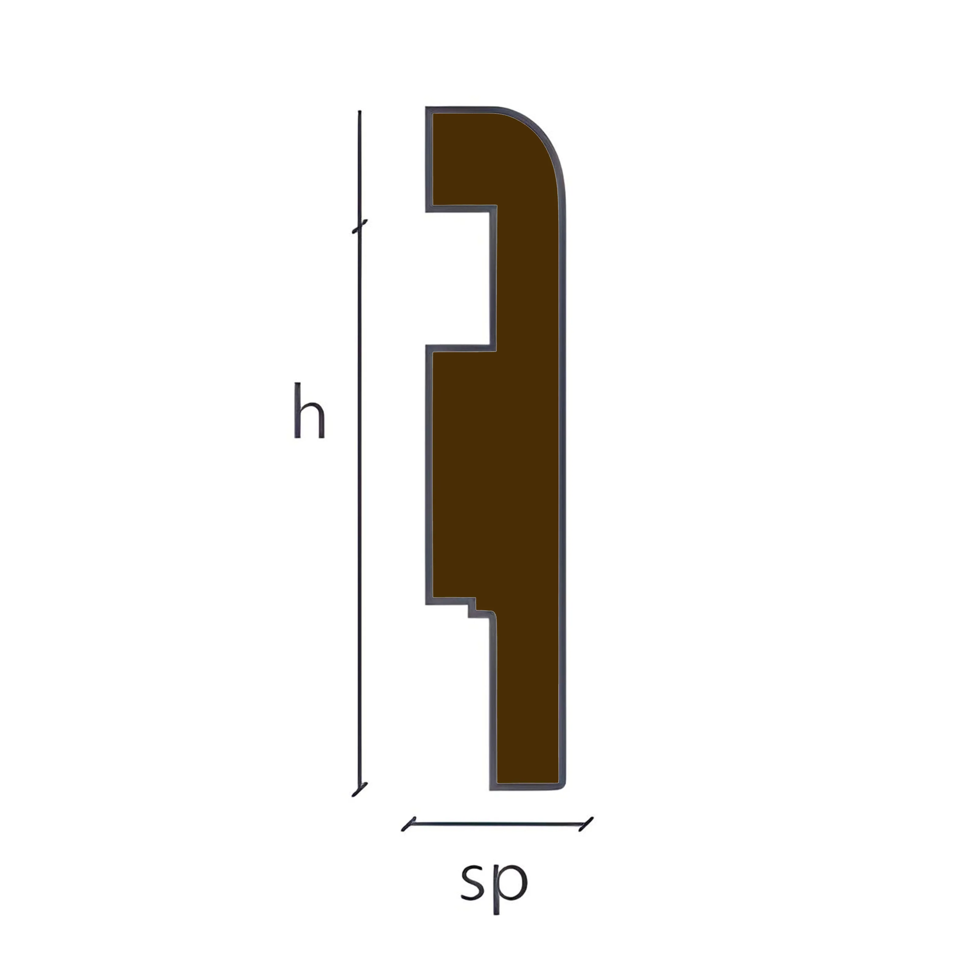 Battiscopa in Legno multistrato PASSACAVO 75X16mm Impiallacciato BC in 4 essenze