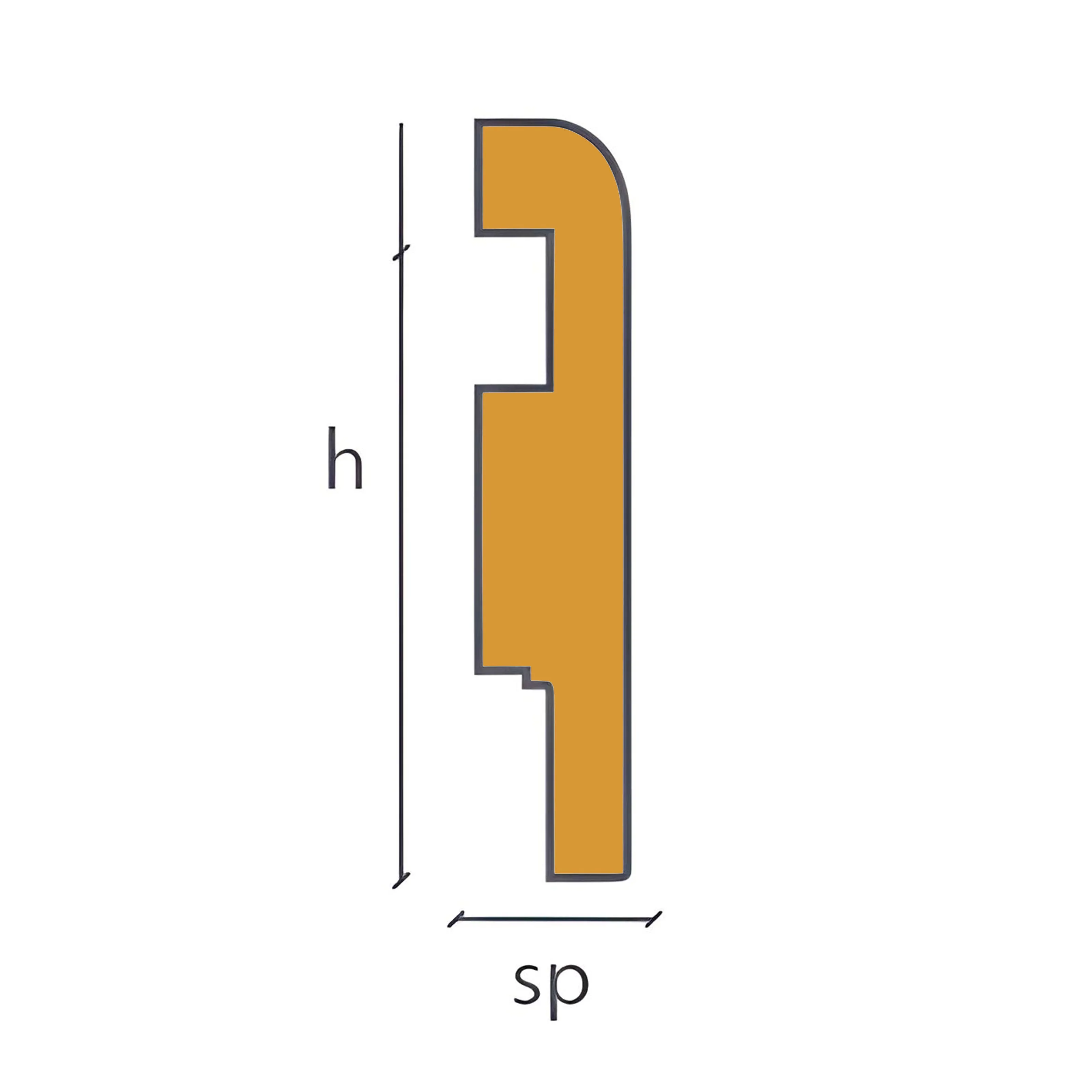 Battiscopa in Legno multistrato PASSACAVO 75X16mm Impiallacciato BC in 4 essenze