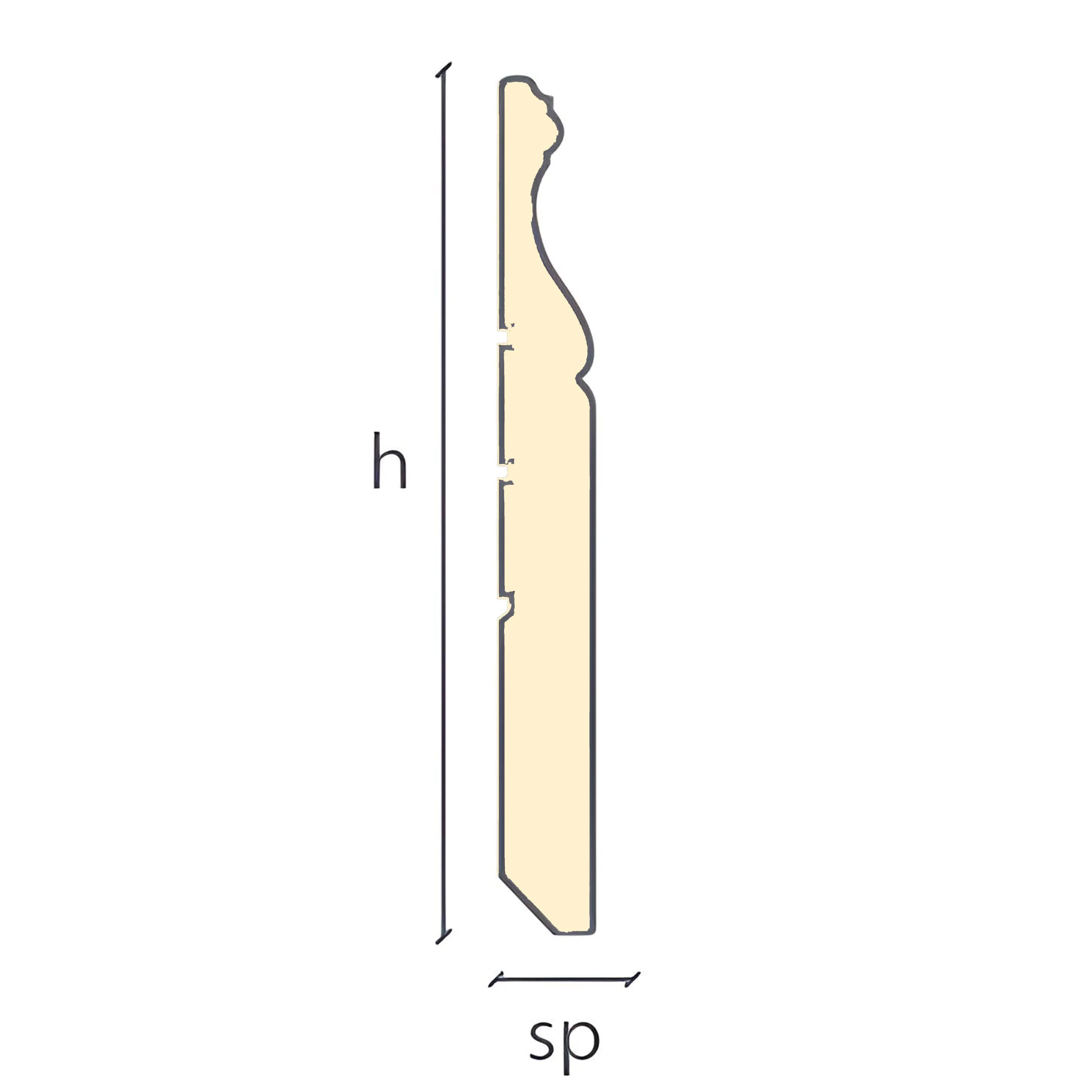 BATTISCOPA LIBERTY IN LEGNO MASSELLO 140X16mm finiture Classiche anticate