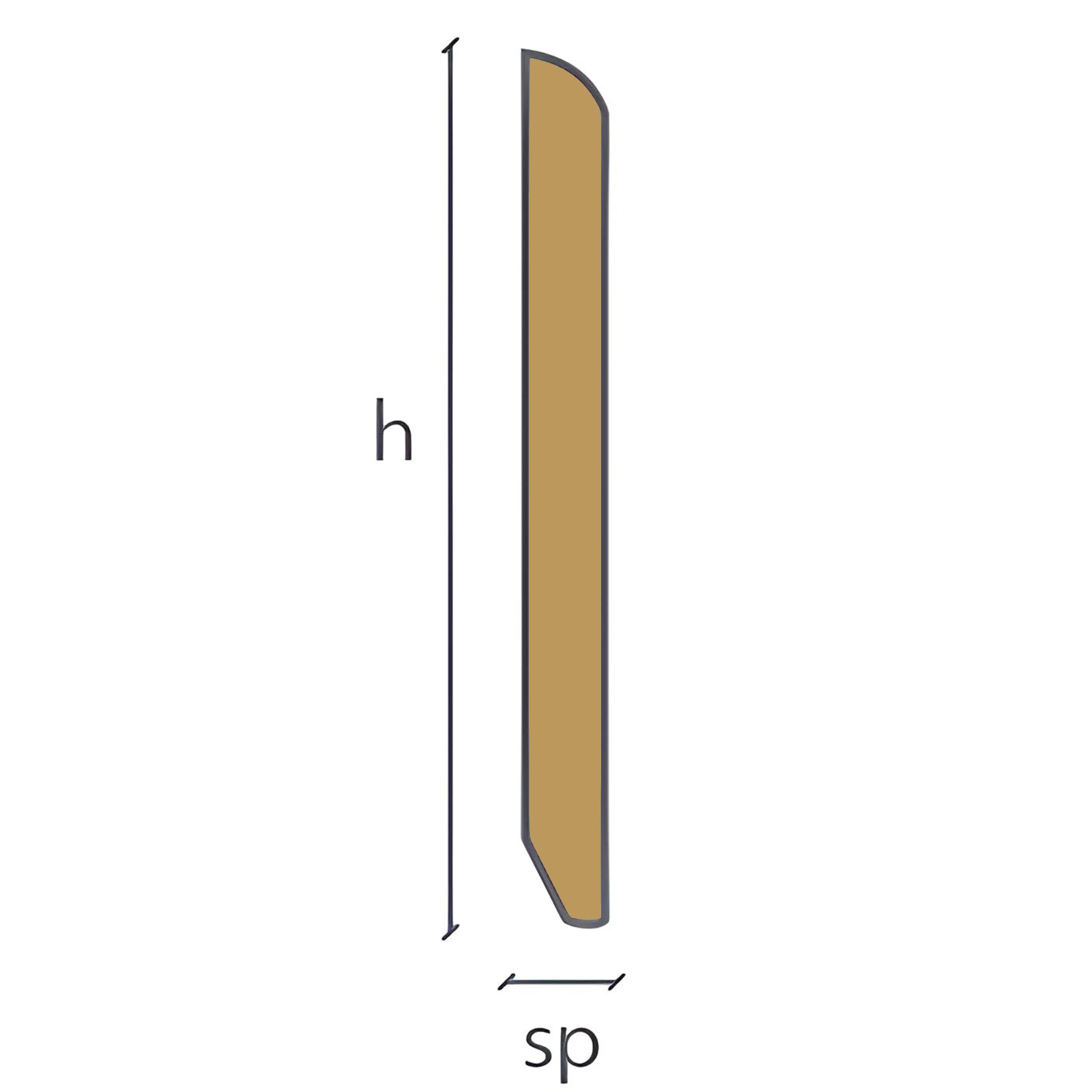 Battiscopa Zoccolino BC legno multistrato impiallacciato 70x10mm in tutte le essenze