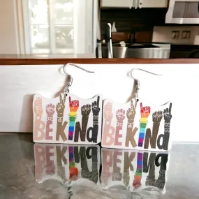 Be Kind Earrings - Rainbows, PRIDE Accessories, Rainbow Earrings, Pride Parade, LGBTQ, PRIDE Parade, Ally Earrings