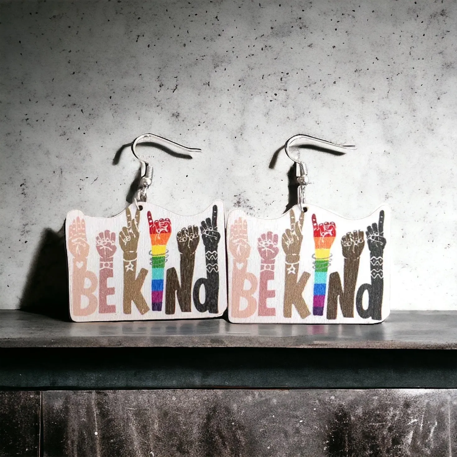 Be Kind Earrings - Rainbows, PRIDE Accessories, Rainbow Earrings, Pride Parade, LGBTQ, PRIDE Parade, Ally Earrings