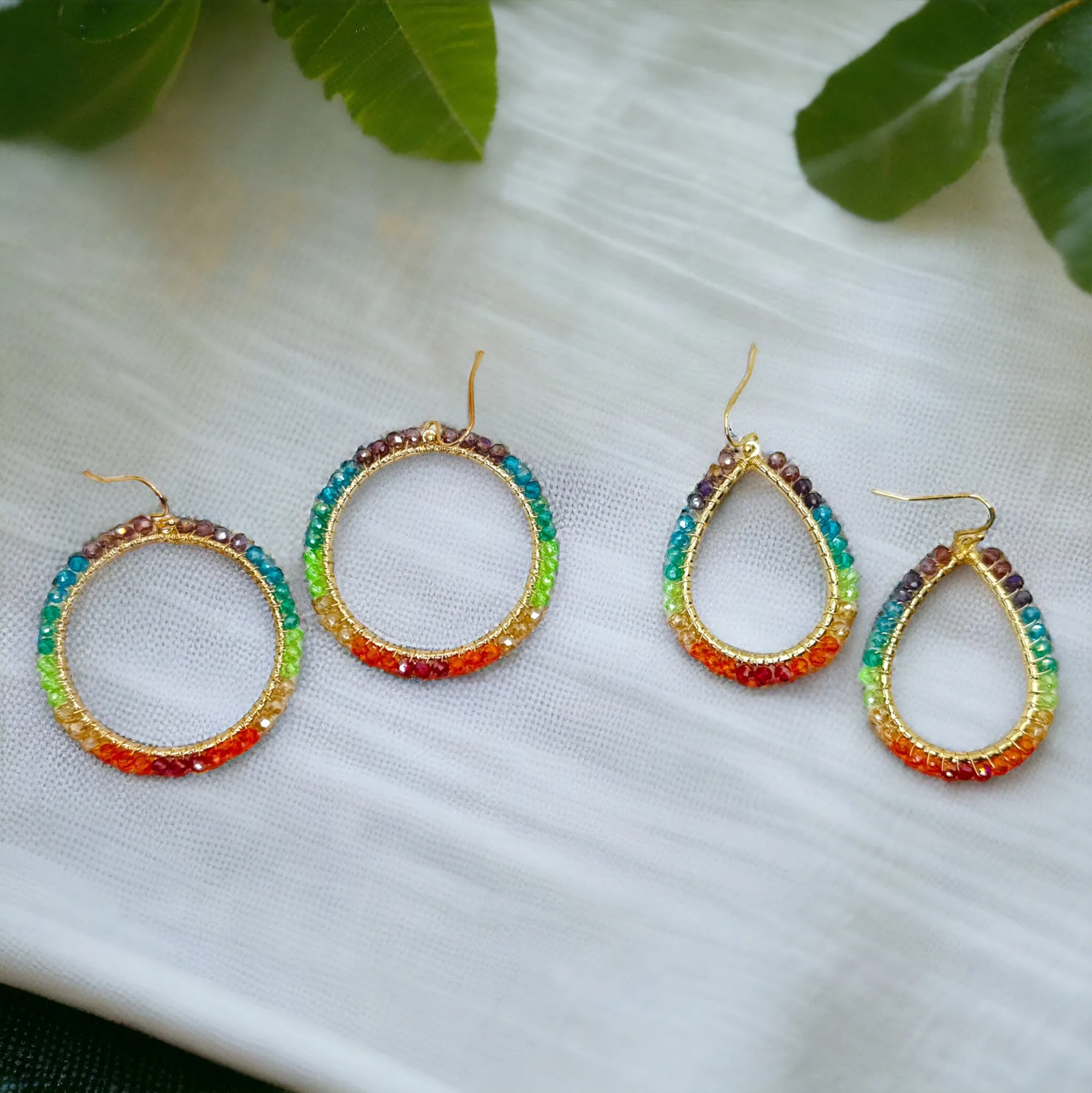 Beaded Rainbow Earrings - Rainbows, PRIDE Earrings, Rainbow Earrings, Pride Accessories, LGBTQ, Rainbow Accessories