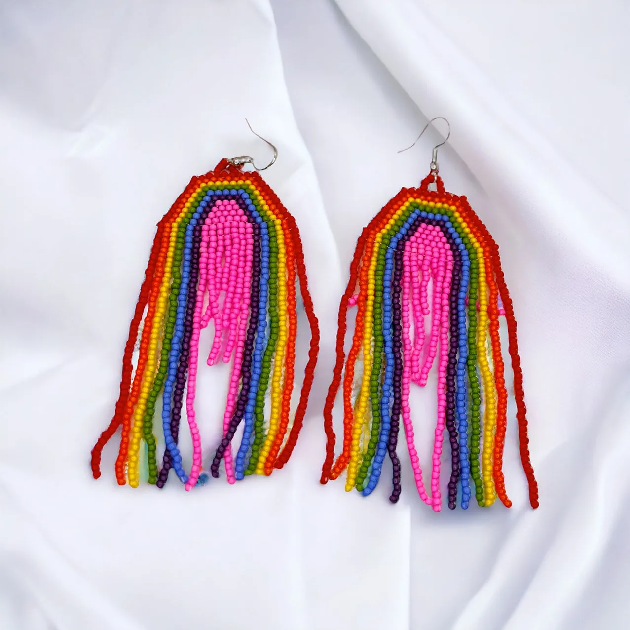 Beaded Rainbow Earrings - Rainbows, PRIDE Earrings, Rainbow Earrings, Pride Accessories, LGBTQ, Rainbow Accessories