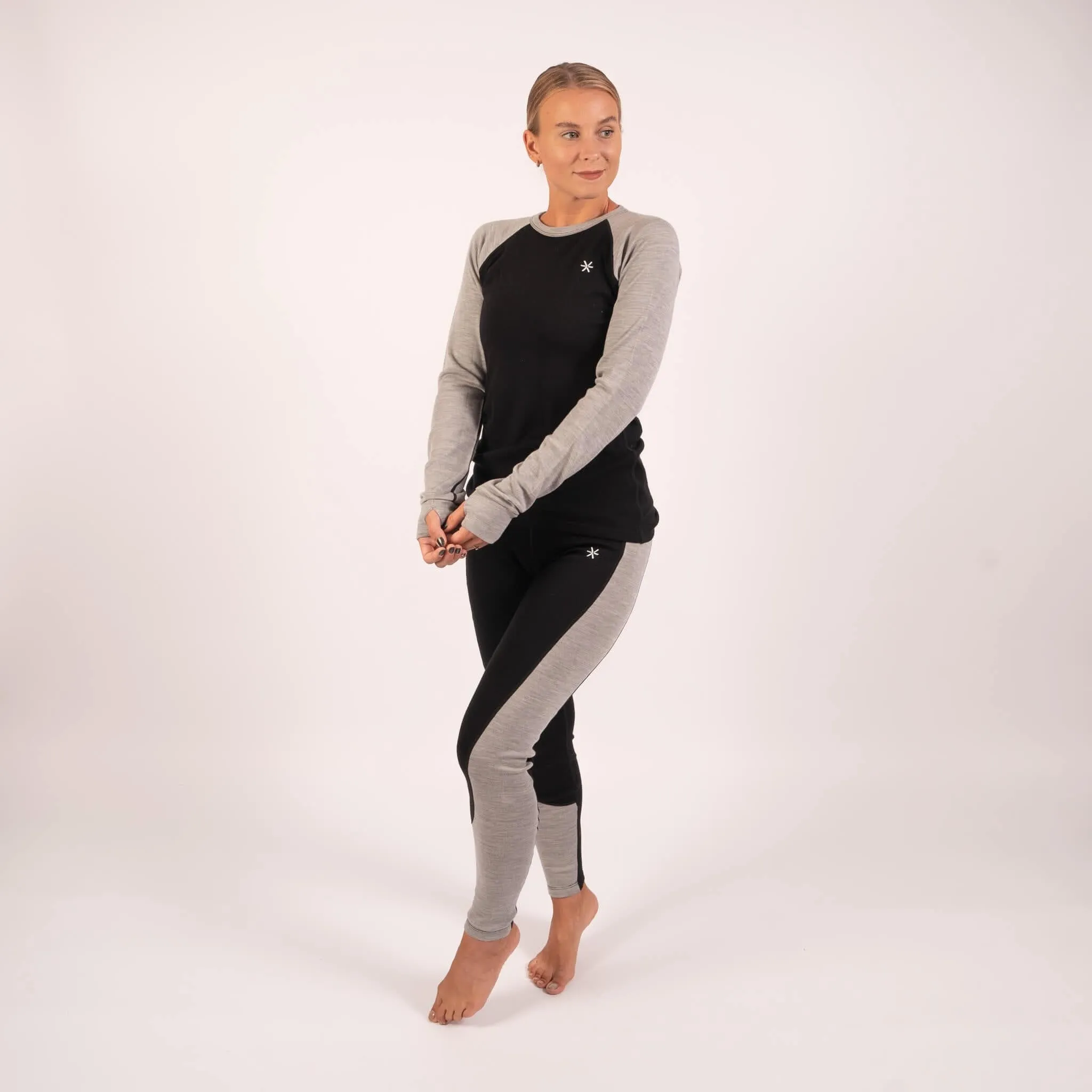 Black 100% Merino Wool Long Sleeve