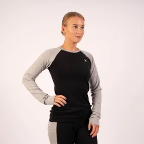 Black 100% Merino Wool Long Sleeve