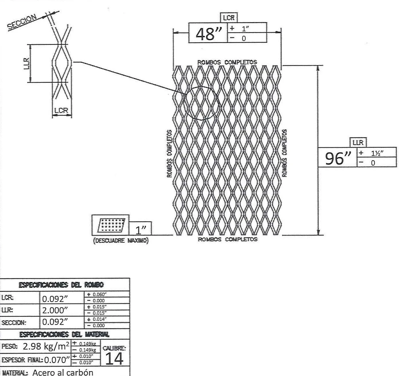 Black Steel Expanded Metal 24259