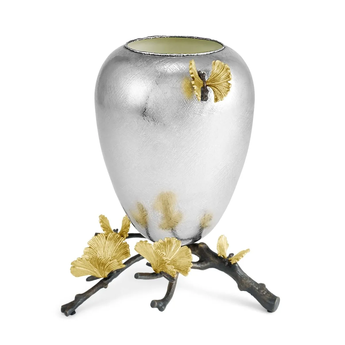 Butterfly Ginkgo Footed Vase