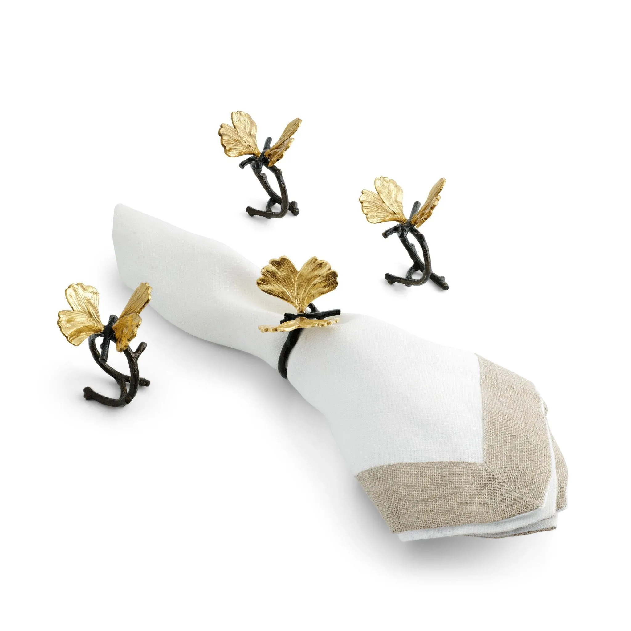 Butterfly Ginkgo Napkin Ring Set