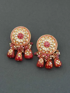 Coral Niharika Dangler Earrings