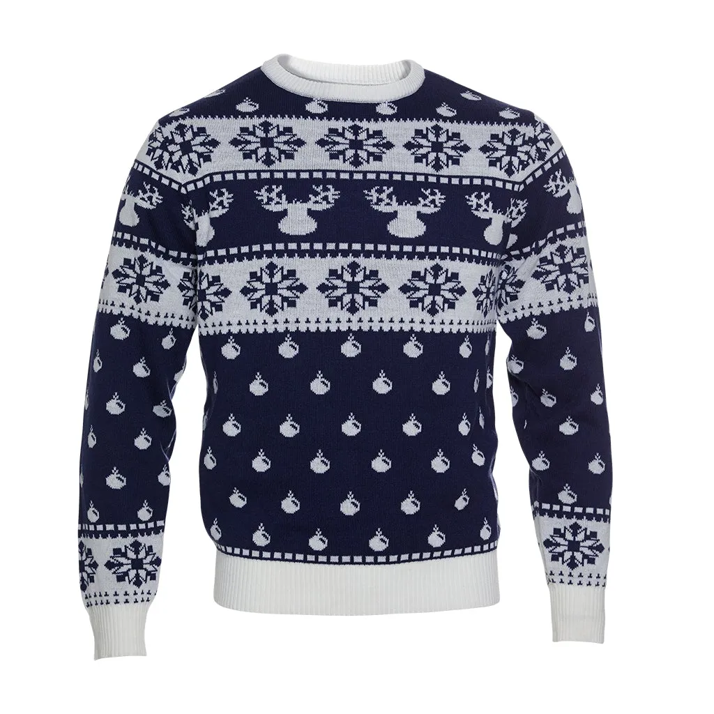 Den Klassiske Julesweater Blå - Dame.