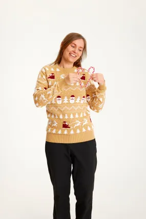 Den Stilede Julesweater Beige - Dame.