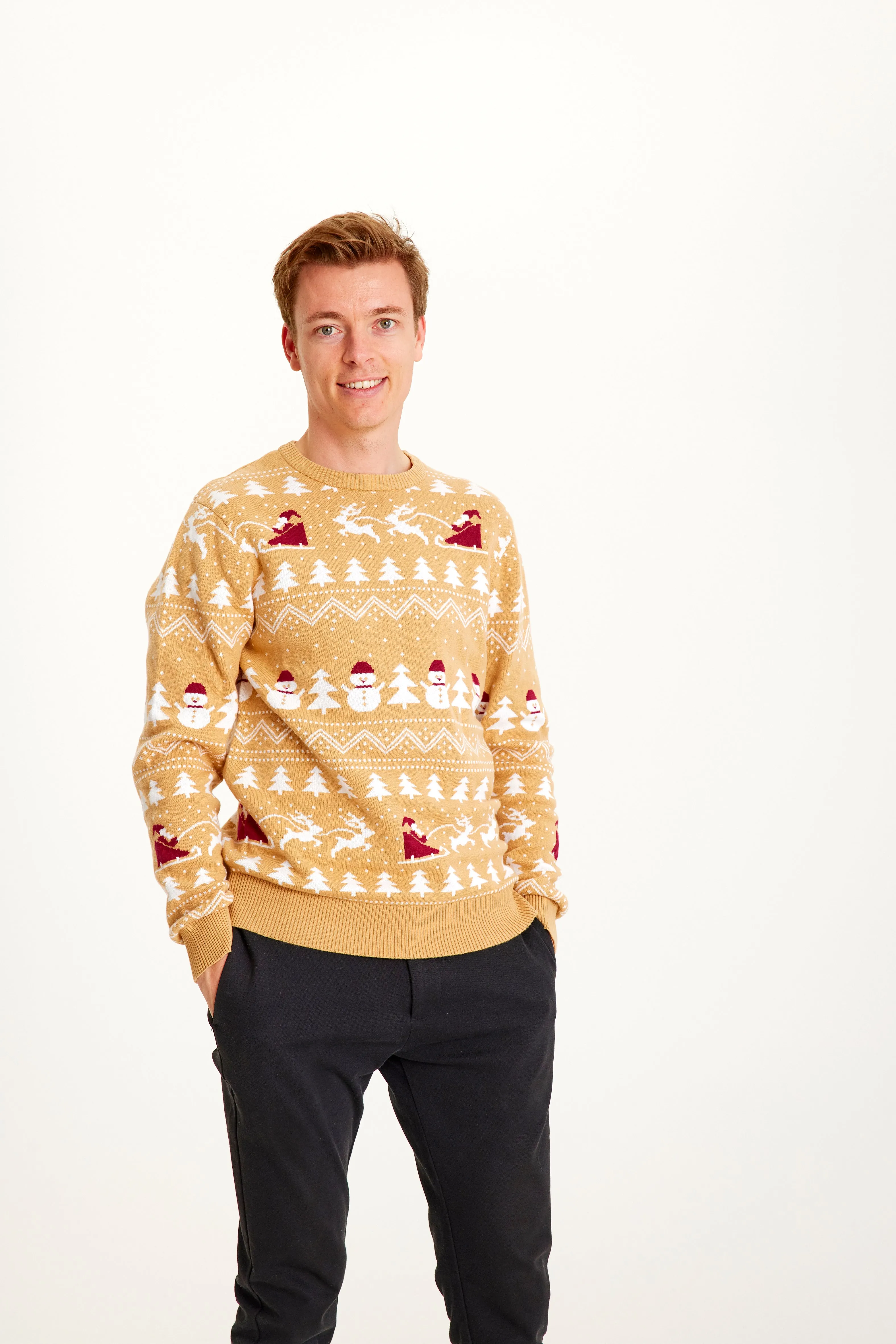 Den Stilede Julesweater Beige - Herre.