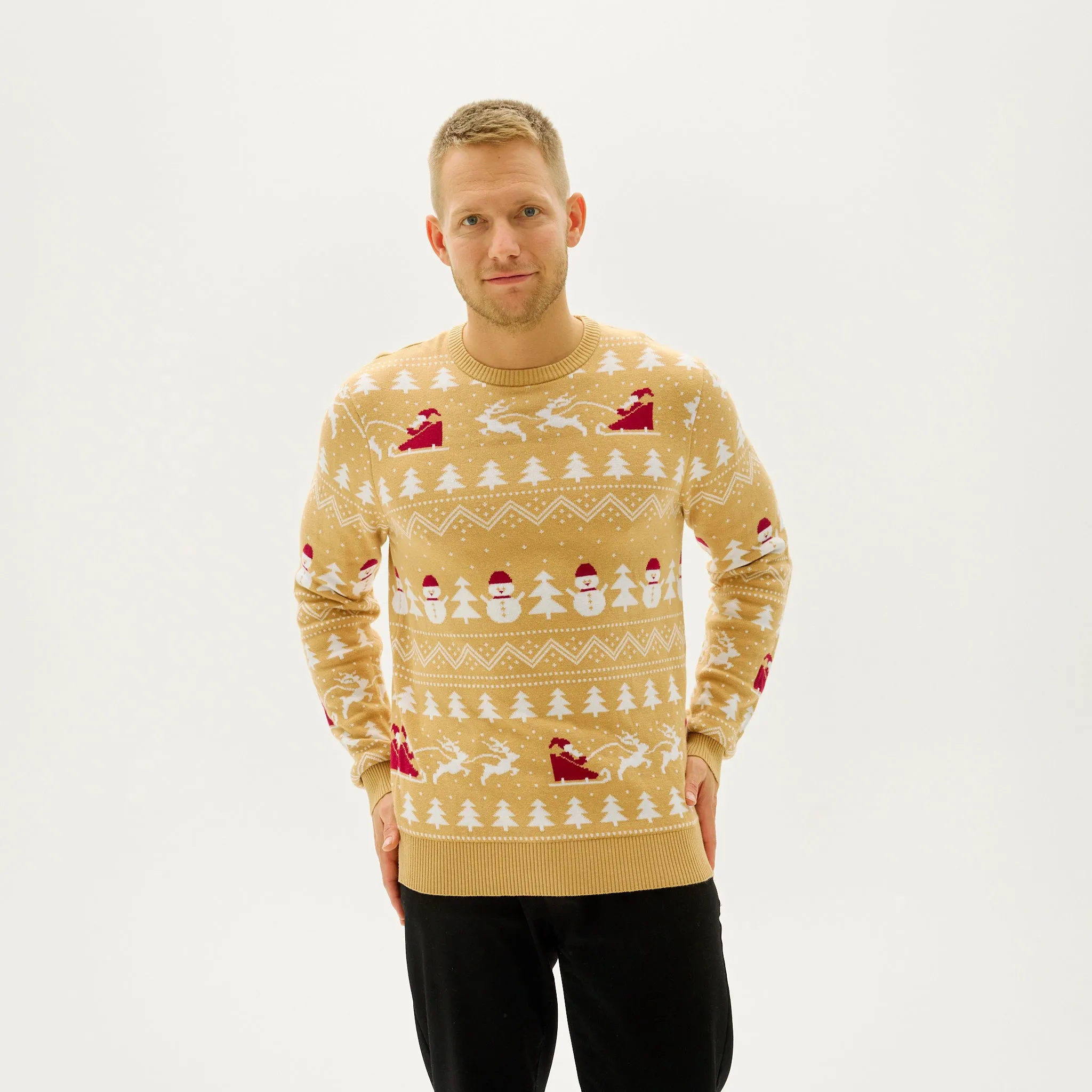 Den Stilede Julesweater Beige - Herre.