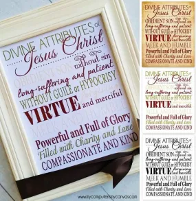 Divine Attributes of Jesus Christ Subway Art PRINTABLE