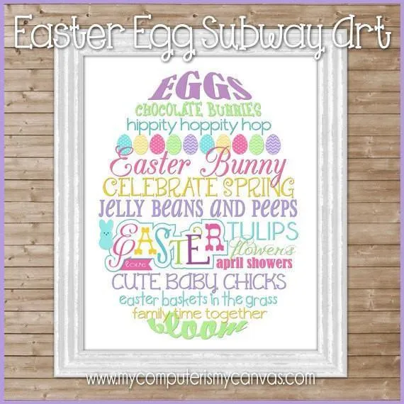 Easter Egg Subway Art PRINTABLE