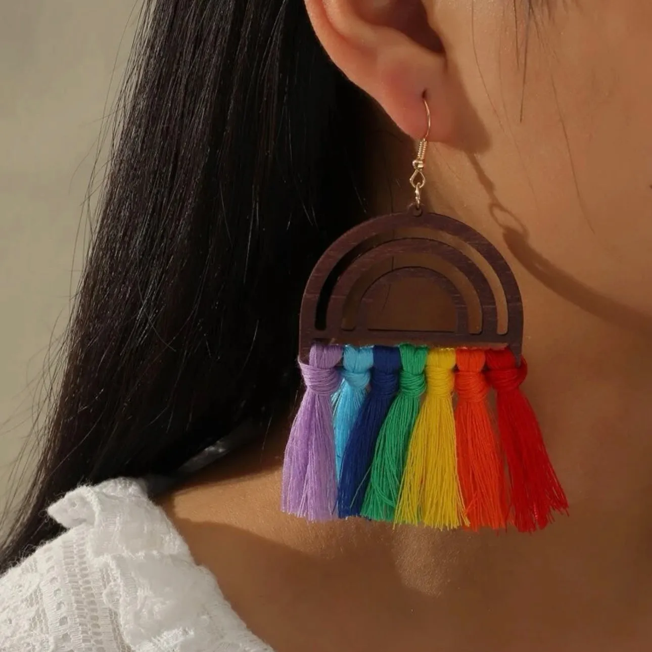 Fringe Rainbow Earrings - Fringe Earrings, PRIDE Accessories, Rainbow Accessories, Pride Parade, LGBTQ, PRIDE Parade