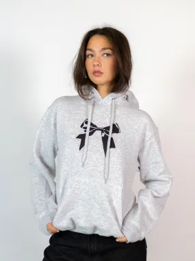 GRUNGE BOW HOODIE - GRÅ