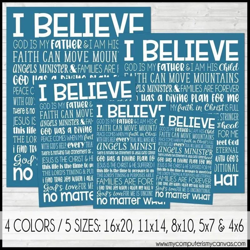 I BELIEVE Subway Art PRINTABLE