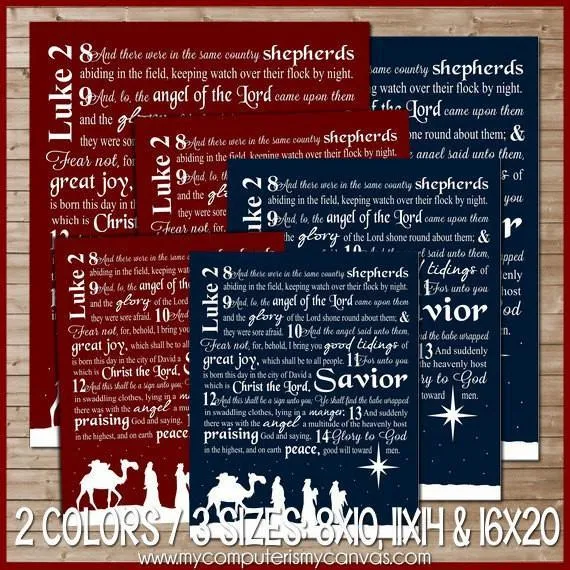 Luke 2 Nativity Christmas Subway Art PRINTABLES