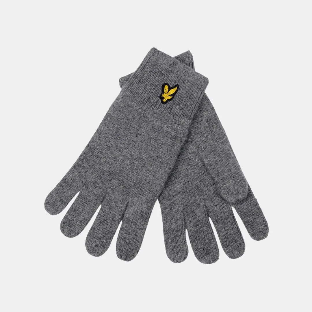 Lyle & Scott Racked Rib Gloves Mid Grey Marl