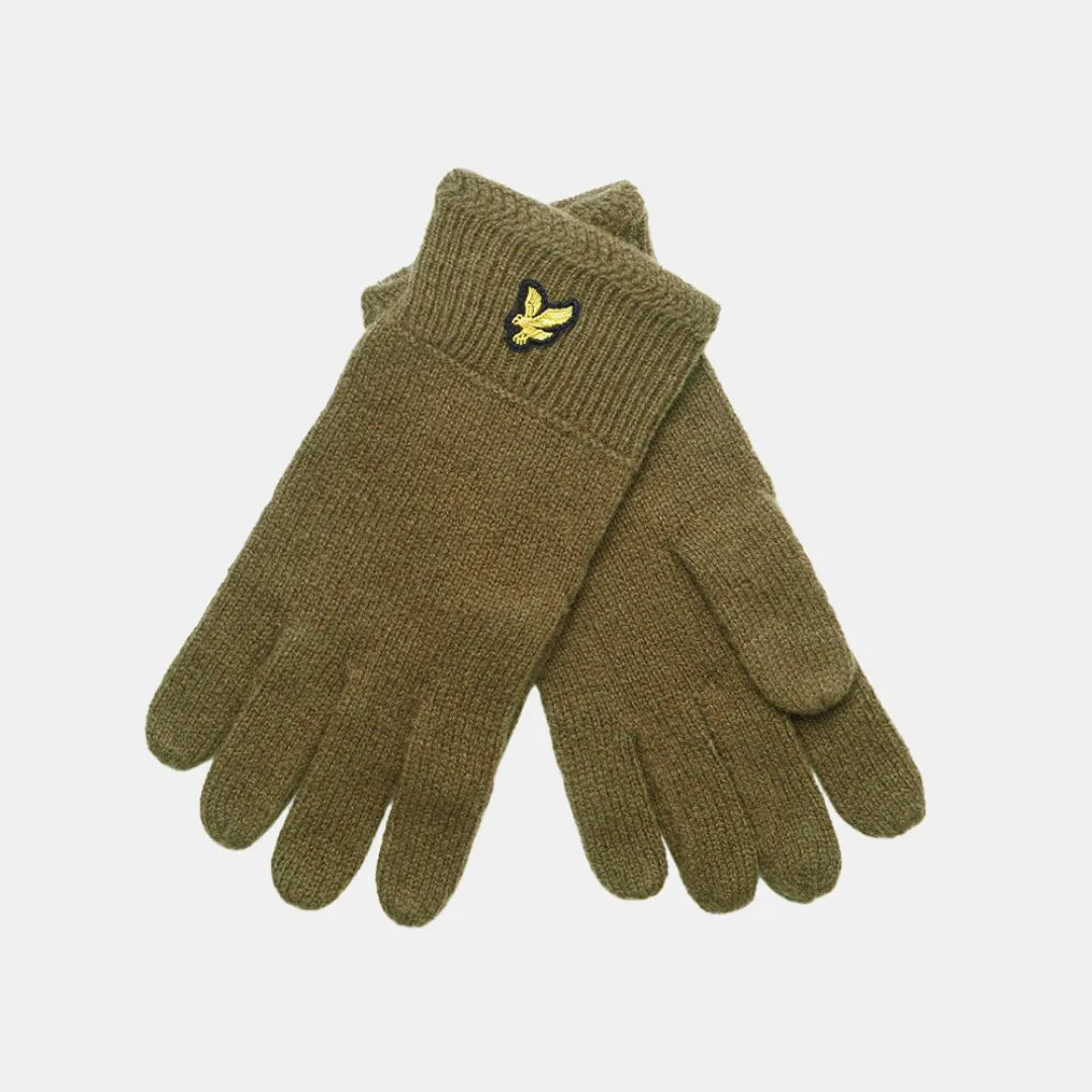 Lyle & Scott Racked Rib Gloves Olive