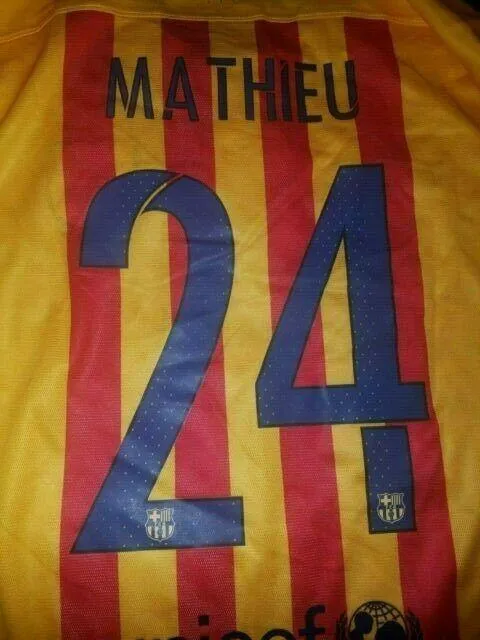 Mathieu Barcelona Match Worn 2015 2016 Jersey Shirt Maillot XL