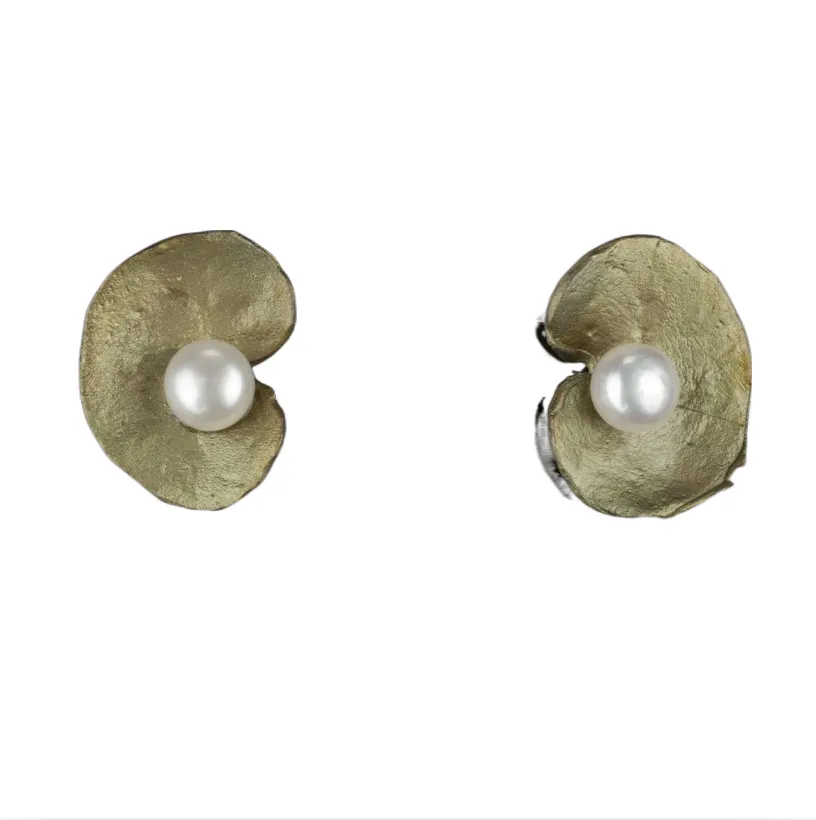 Michael Michaud Spiral Geranium Clip Earrings