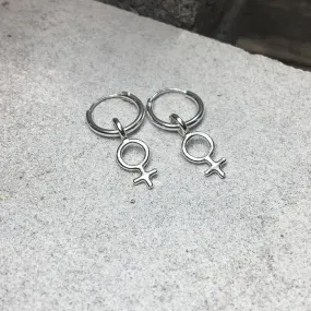 Minna Feminist Hoop Earrings Silver or Bronze