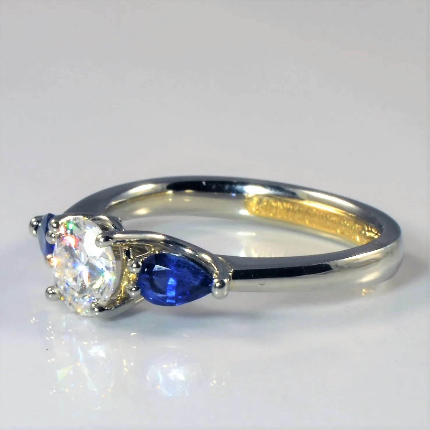 'Montecristo' Oval Diamond & Sapphire Ring | 0.73ct, 0.50ctw | SZ 6 |