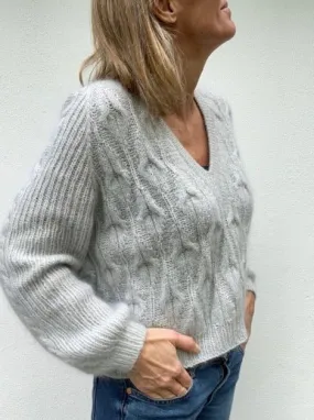 No 11 sweater fra VesterbyCrea, strikkekit i No 2   silk mohair