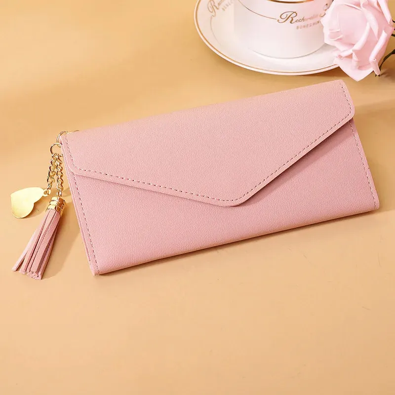 Portefeuille ou Pochette très féminine 2 modèles au choix, long ou court (8 coloris)