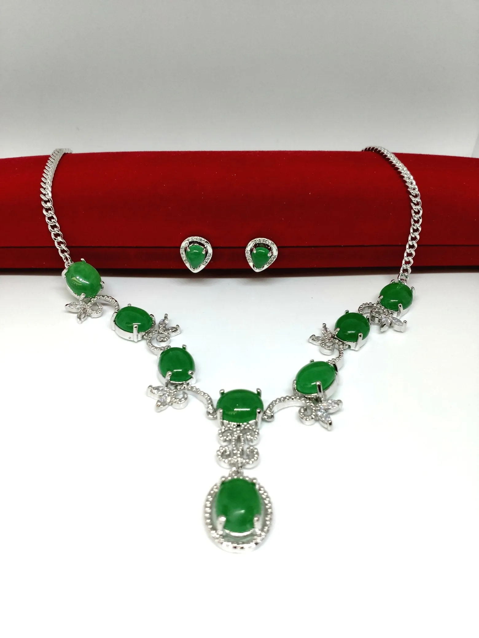 Real Jade Gold Plated Set