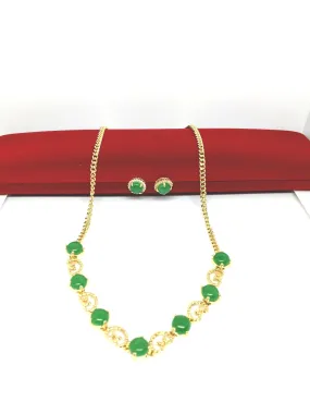 Real Jade Gold Plated Set