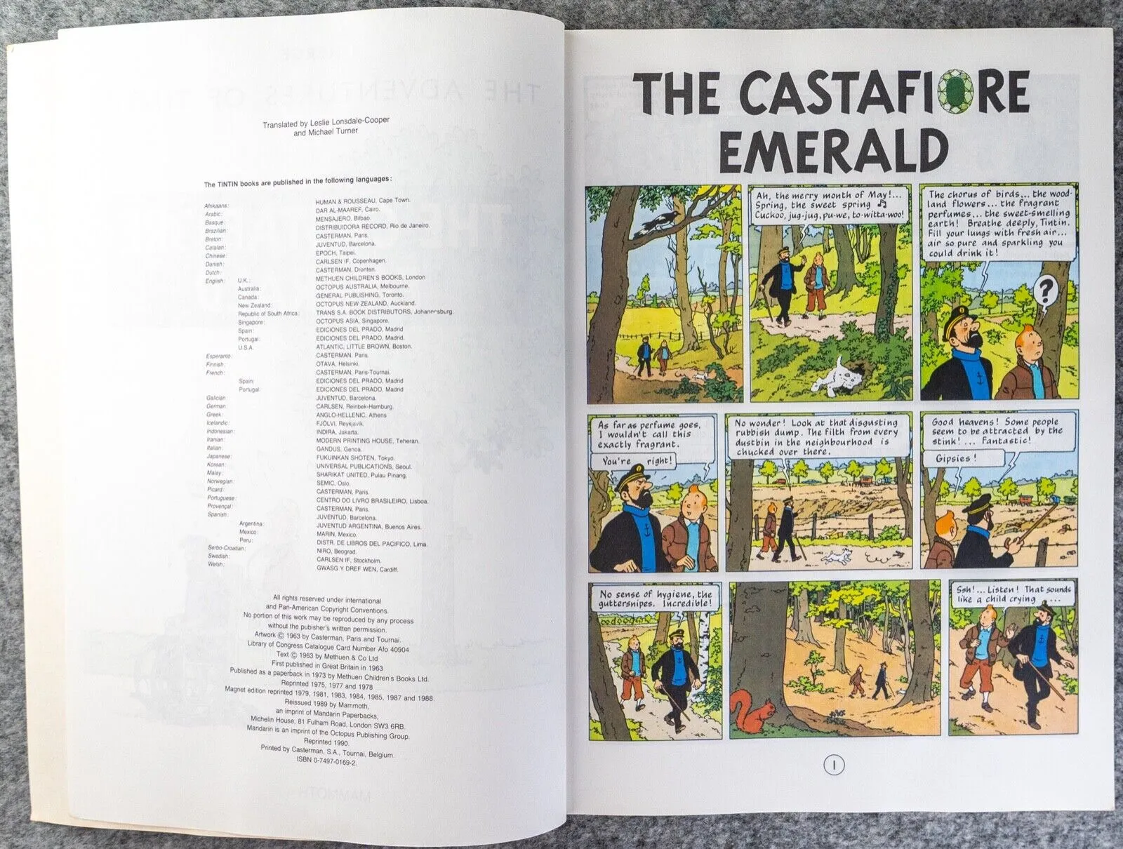 The Castafiore Emerald - Tintin Mammoth UK Paperback Edition Book 1990s