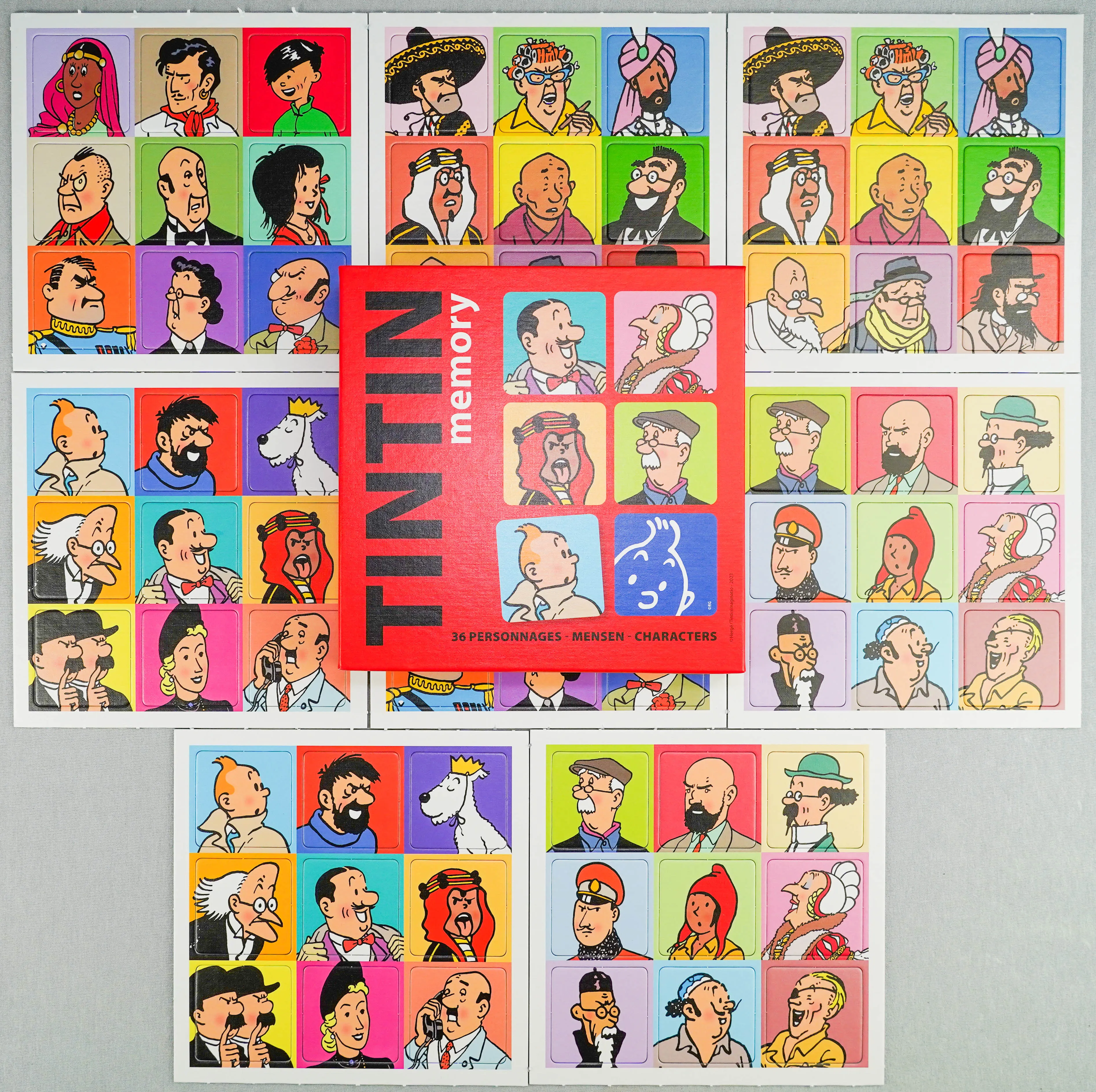 Tintin Moulinsart Memory Game Playing Cards: Character Cards