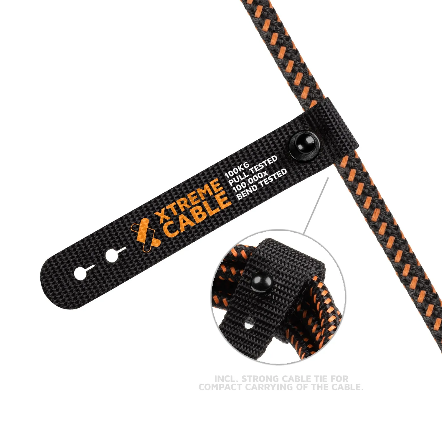 Xtreme USB auf Micro USB Kabel - 1.5 Meter - Schwarz/Orange